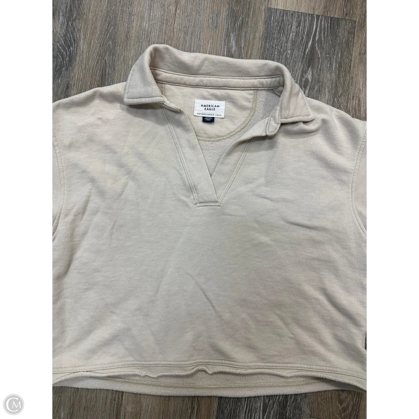 Top Short Sleeve By American Eagle In Cream, Size: S