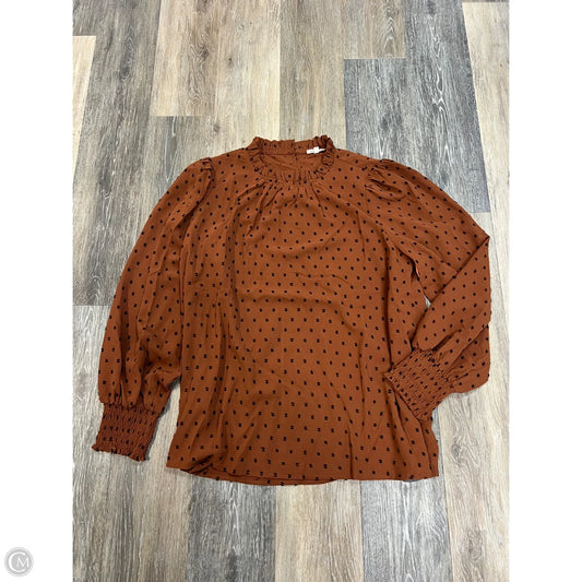 Blouse Long Sleeve By Jodifl In Orange, Size: L