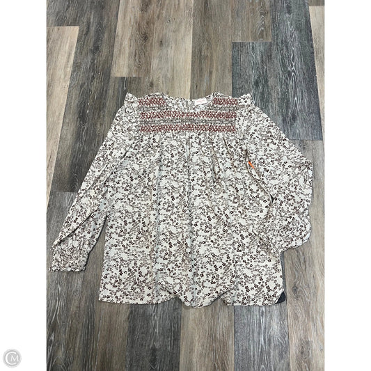 Blouse Long Sleeve By Hailey & Co In Floral Print, Size: L