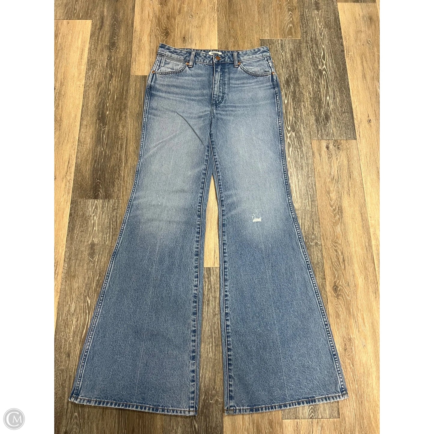 Jeans Wide Leg By Wrangler In Blue Denim, Size: 6/28