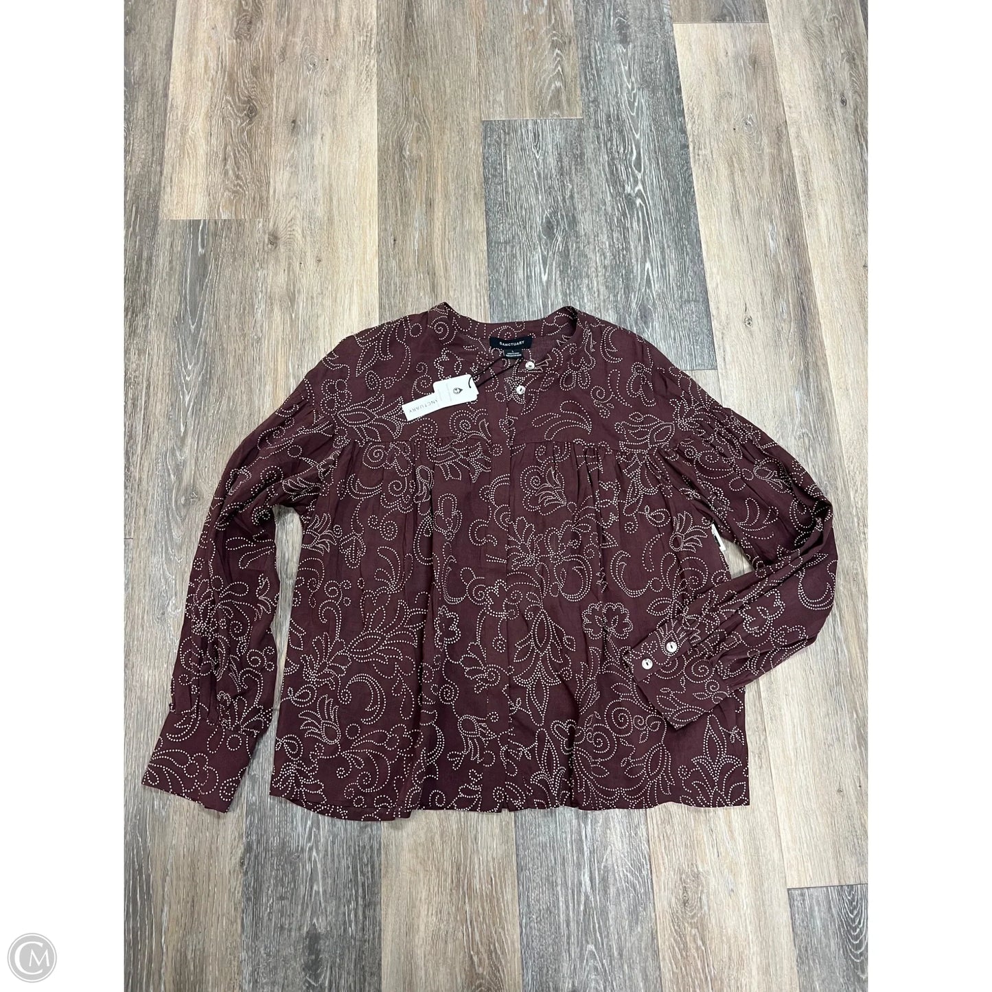 Blouse Long Sleeve By Sanctuary In Brown, Size: L