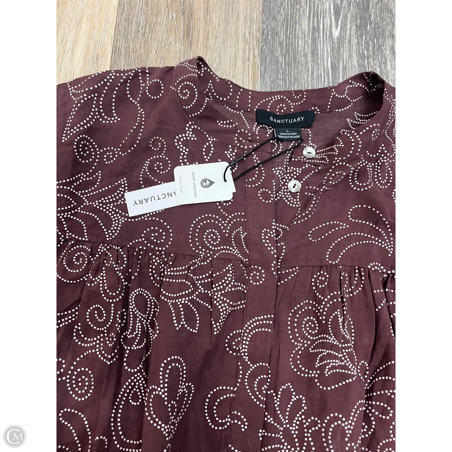 Blouse Long Sleeve By Sanctuary In Brown, Size: L