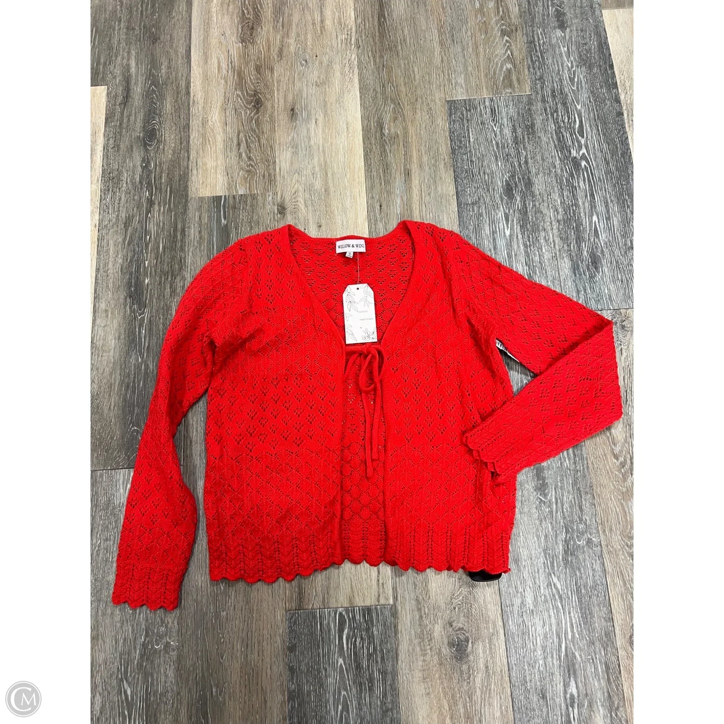 Sweater Cardigan By Willow & Wind In Red, Size: M
