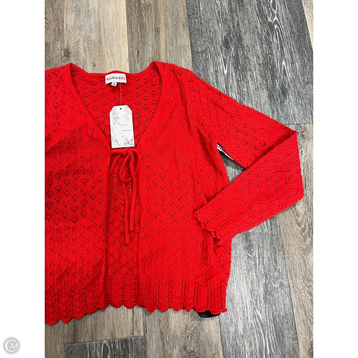 Sweater Cardigan By Willow & Wind In Red, Size: M