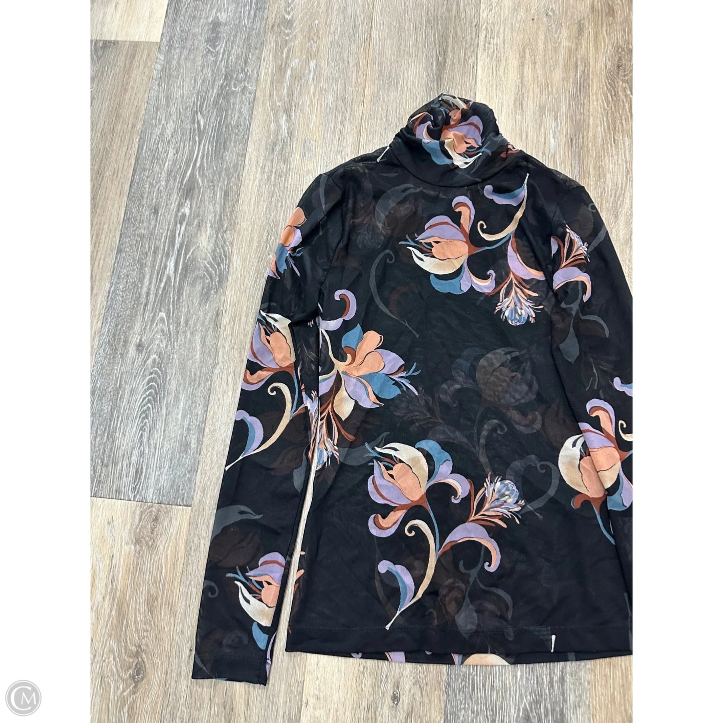 Blouse Long Sleeve By White House Black Market In Floral Print, Size: Xs
