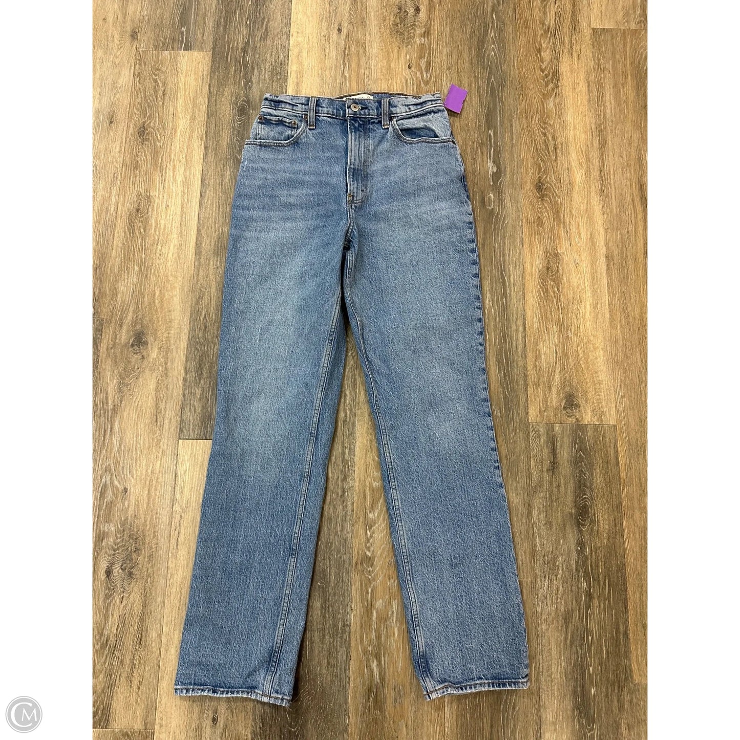 Jeans Straight By Abercrombie And Fitch In Blue Denim, Size: 4l
