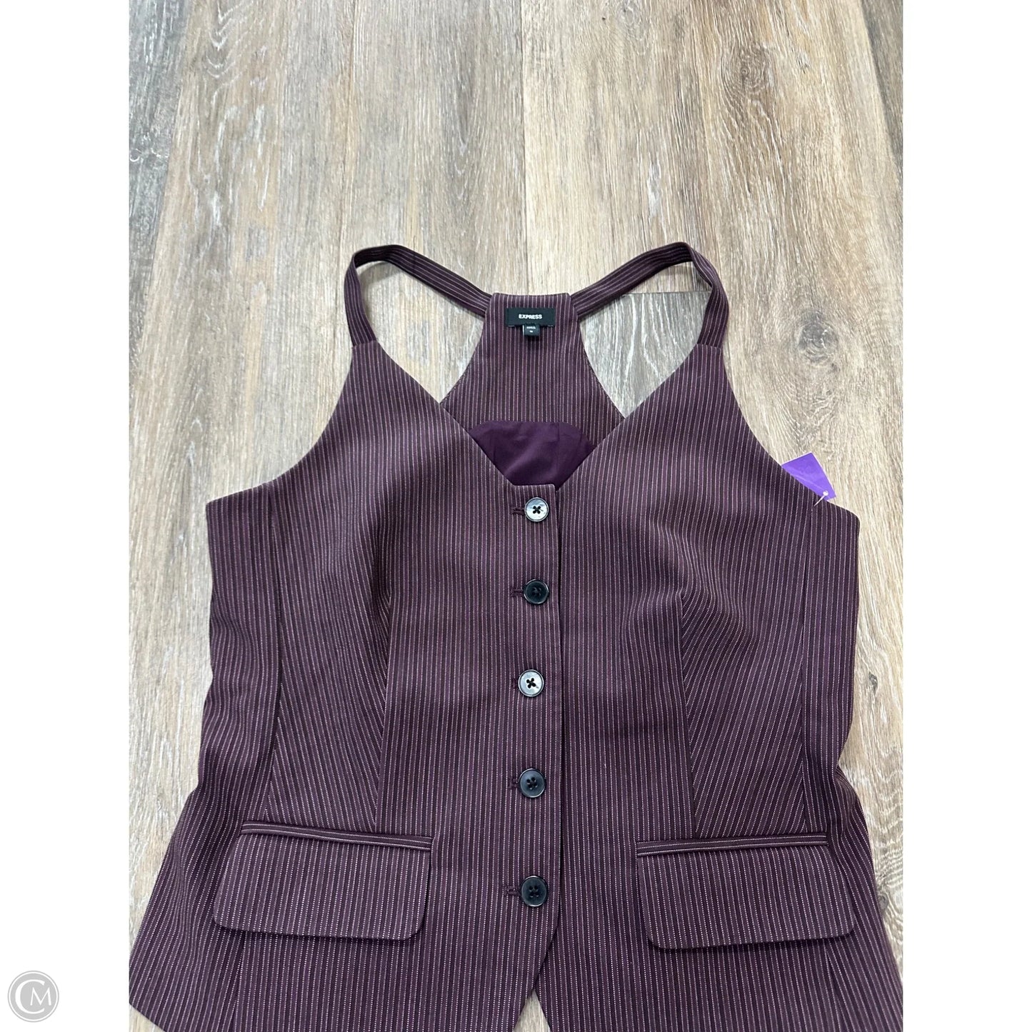 Vest Other By Express In Striped Pattern, Size: M
