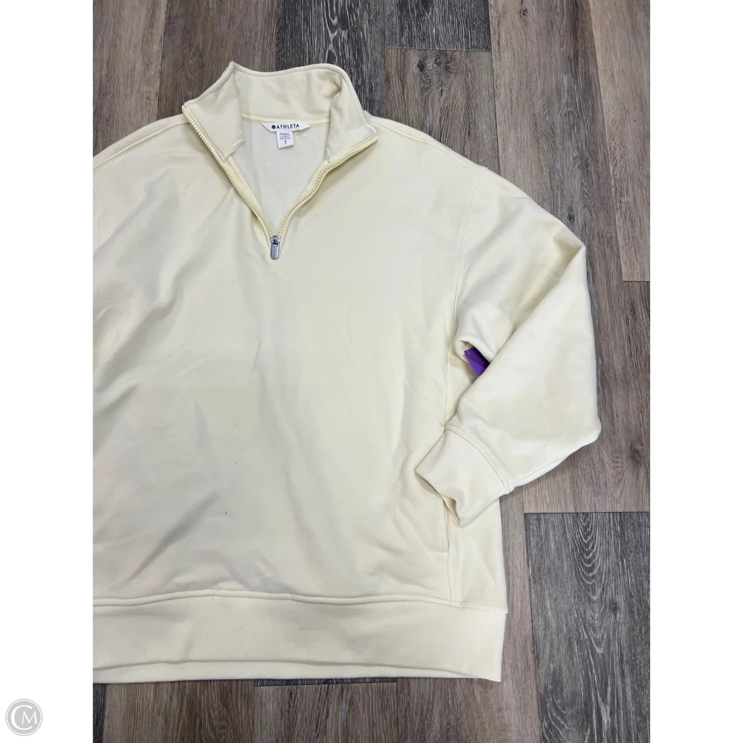 Athletic Top Long Sleeve Collar By Athleta In Yellow, Size: S