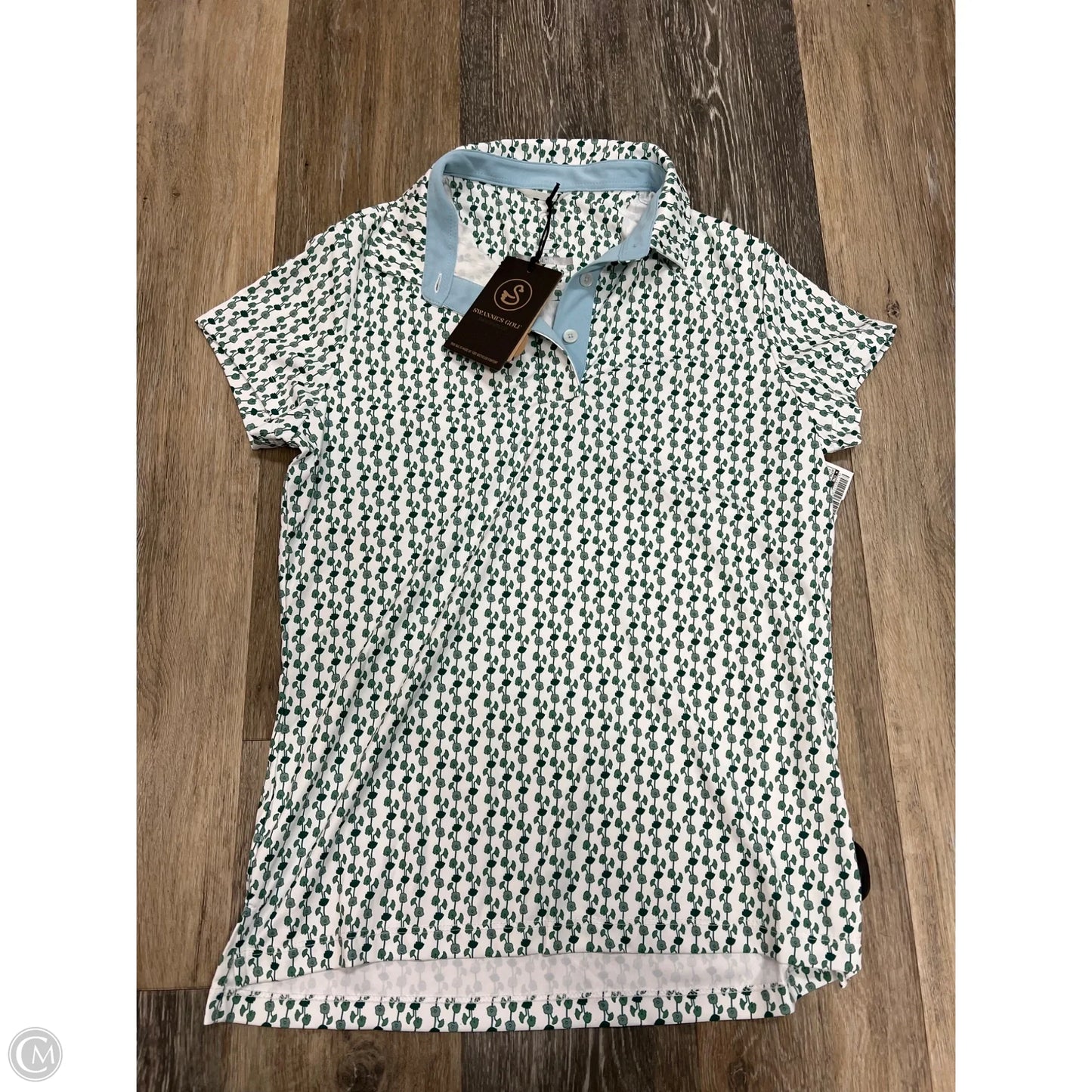 Athletic Top Short Sleeve By Swannies Golf In Floral Print, Size: S