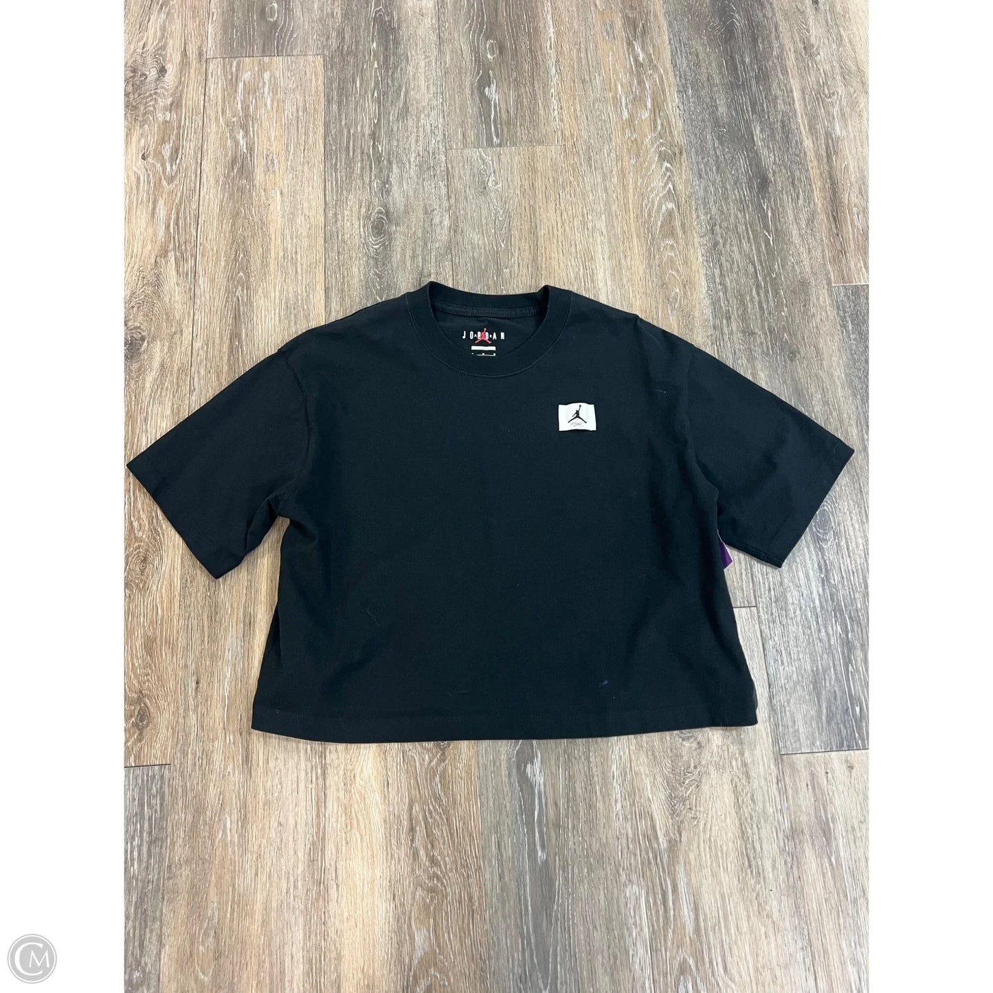 Athletic Top Short Sleeve By Nike Jordan In Black, Size: M