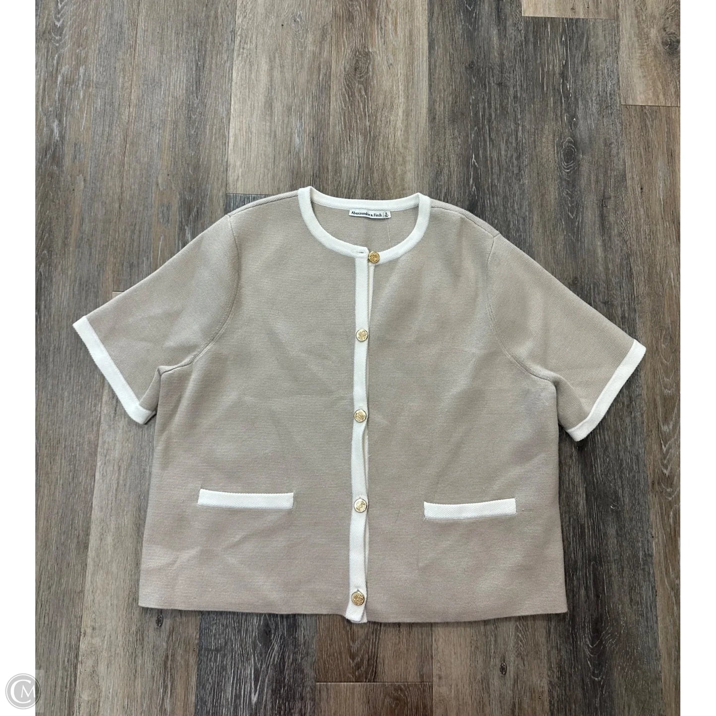 Sweater Short Sleeve By Abercrombie And Fitch In Tan, Size: Xl