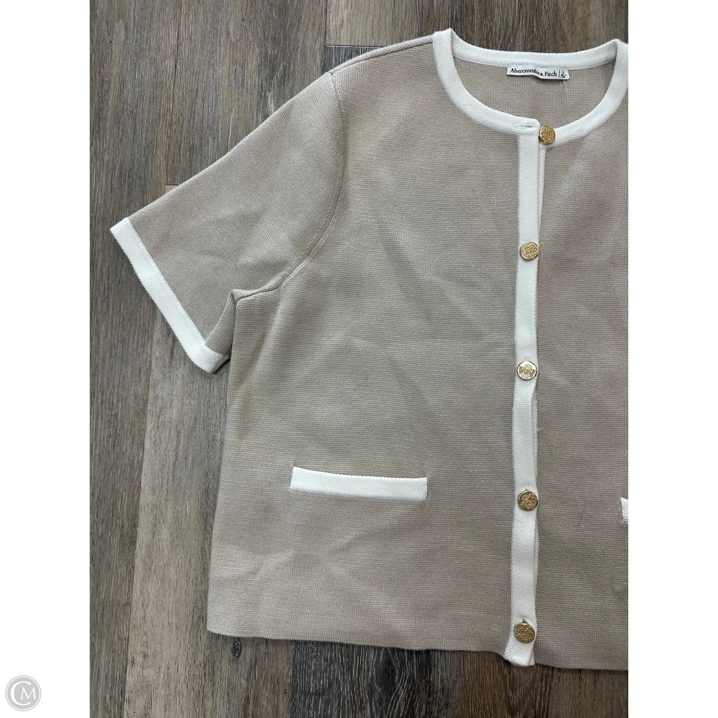 Sweater Short Sleeve By Abercrombie And Fitch In Tan, Size: Xl