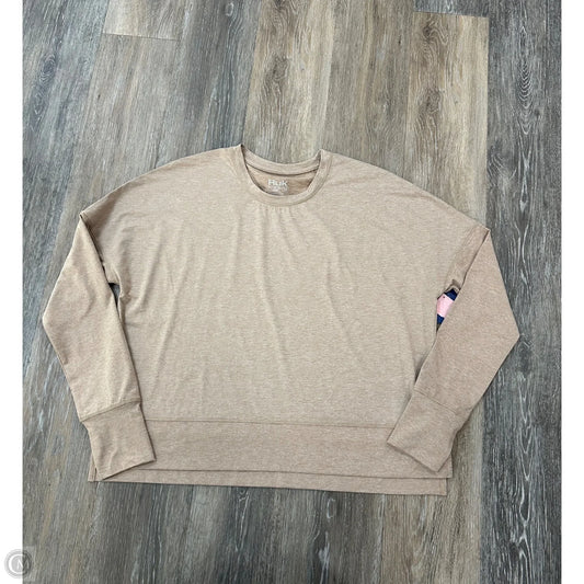 Athletic Top Long Sleeve Collar By Huk In Brown, Size: M