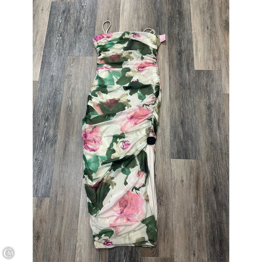 -Dress Party Long By Express In Floral Print, Size: L
