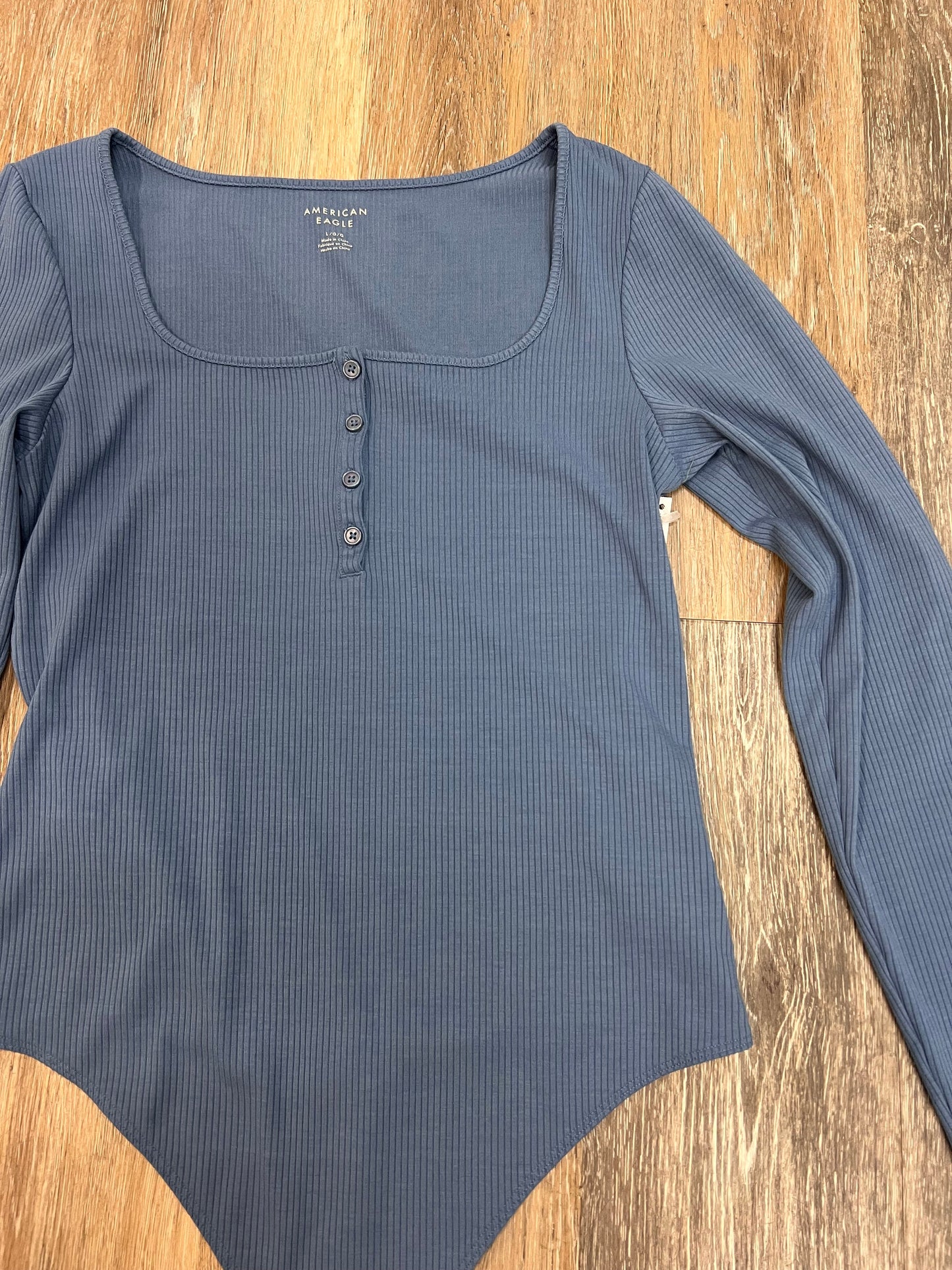 Top Long Sleeve By American Eagle In Blue, Size: L