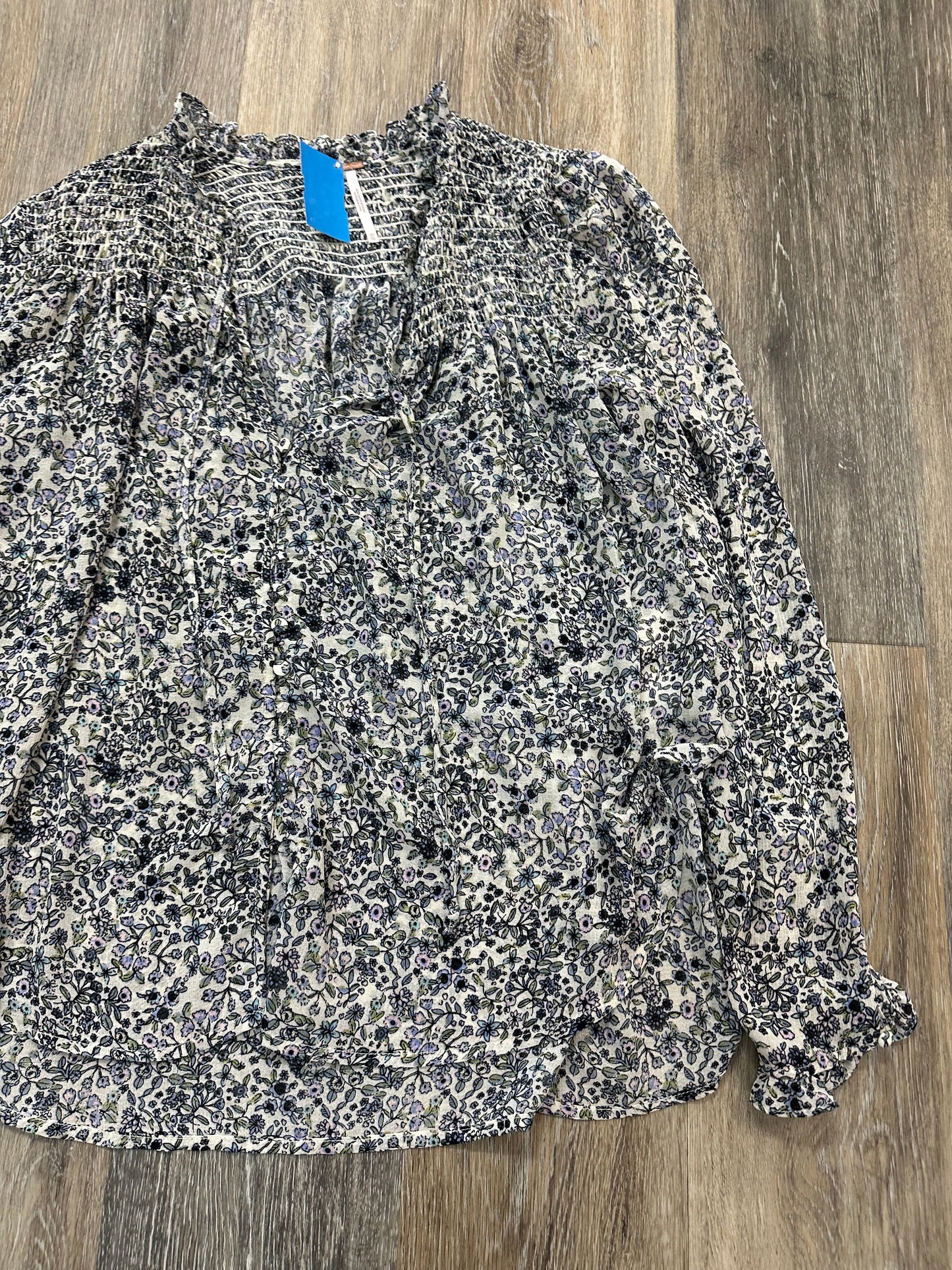 Blue Blouse Long Sleeve Free People, Size Xs