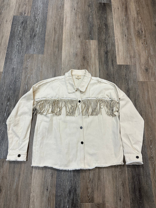 Jacket Denim By Sterling & Stitch In White Denim, Size: Xl