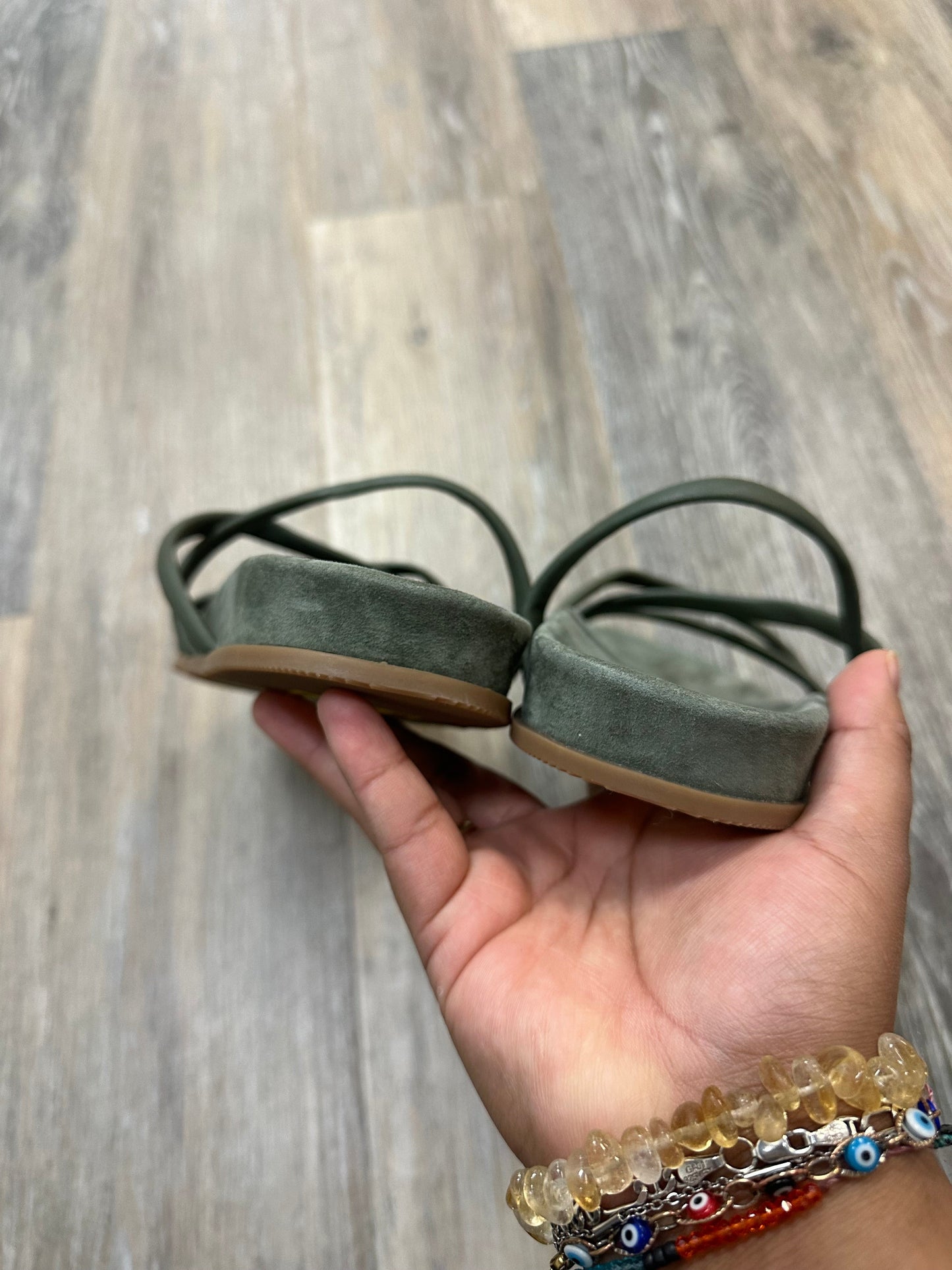 Sandals Flats By Ann Taylor In Green, Size: 8