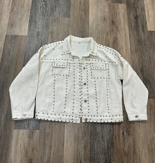 Jacket Denim By Clothes Mentor In White, Size: S