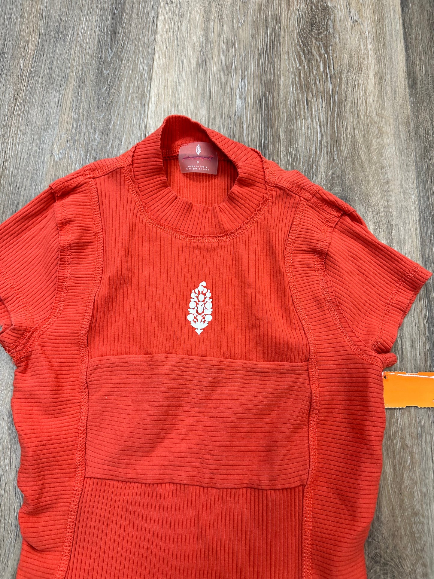 Top Short Sleeve By Free People In Orange, Size: S