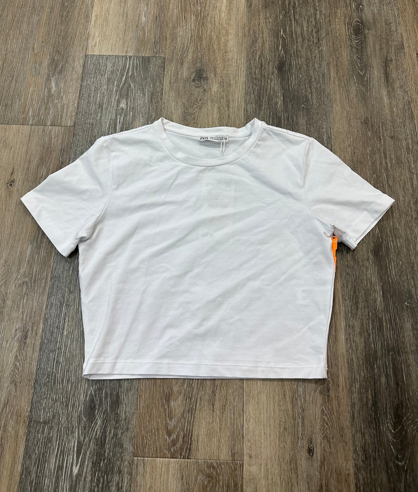 Top Short Sleeve By Zara In White, Size: M