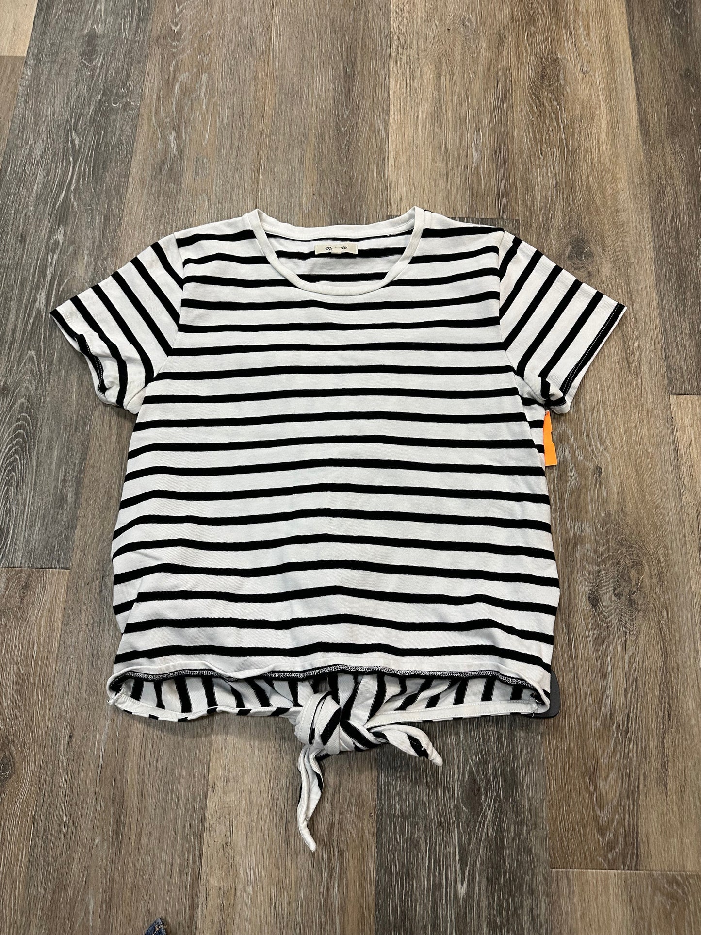 Top Short Sleeve By Madewell In Striped Pattern, Size: M