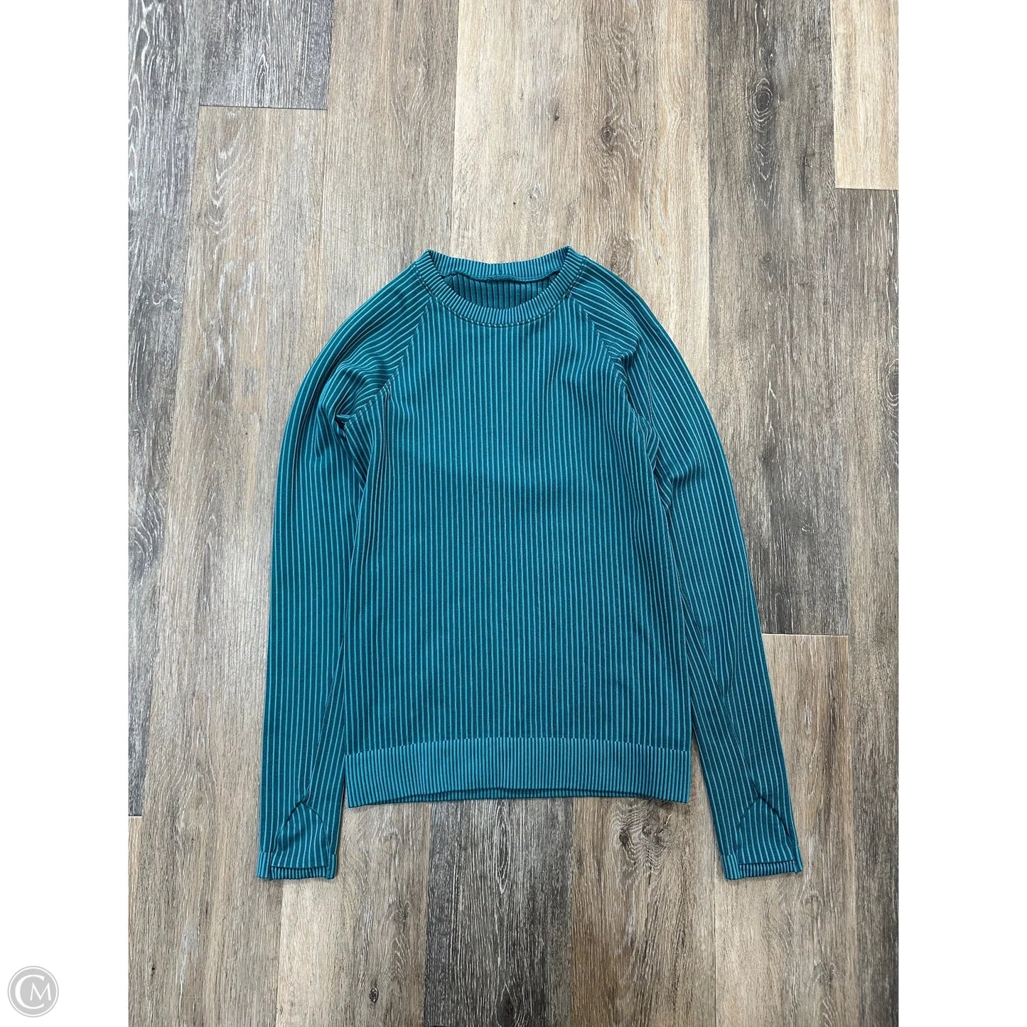 -Athletic Top Long Sleeve Collar By Lululemon In Blue, Size: S