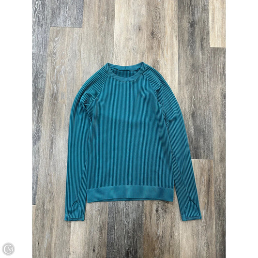 -Athletic Top Long Sleeve Collar By Lululemon In Blue, Size: S