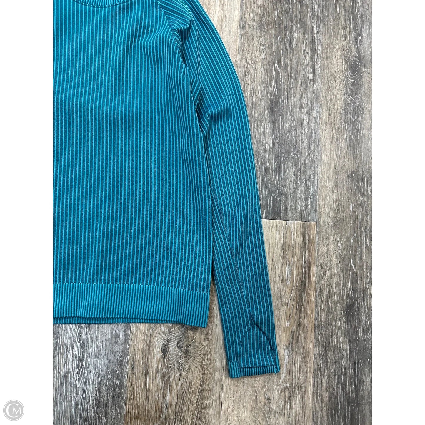 -Athletic Top Long Sleeve Collar By Lululemon In Blue, Size: S