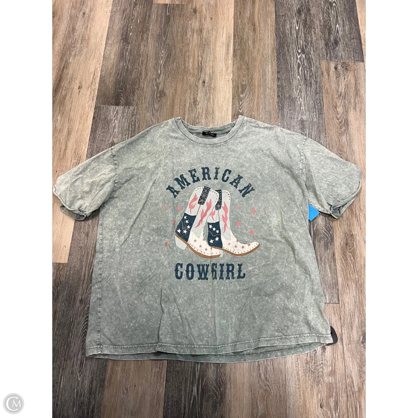 Top Short Sleeve By Zutter In Green, Size: 1x