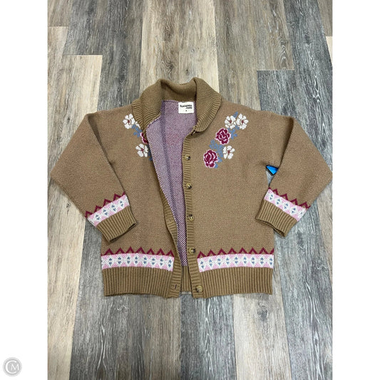 Sweater Cardigan By Savanna Jane In Brown, Size: M