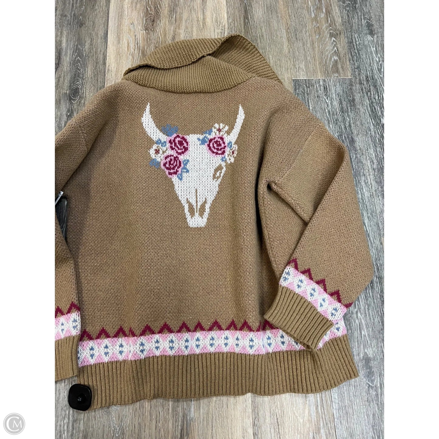 Sweater Cardigan By Savanna Jane In Brown, Size: M