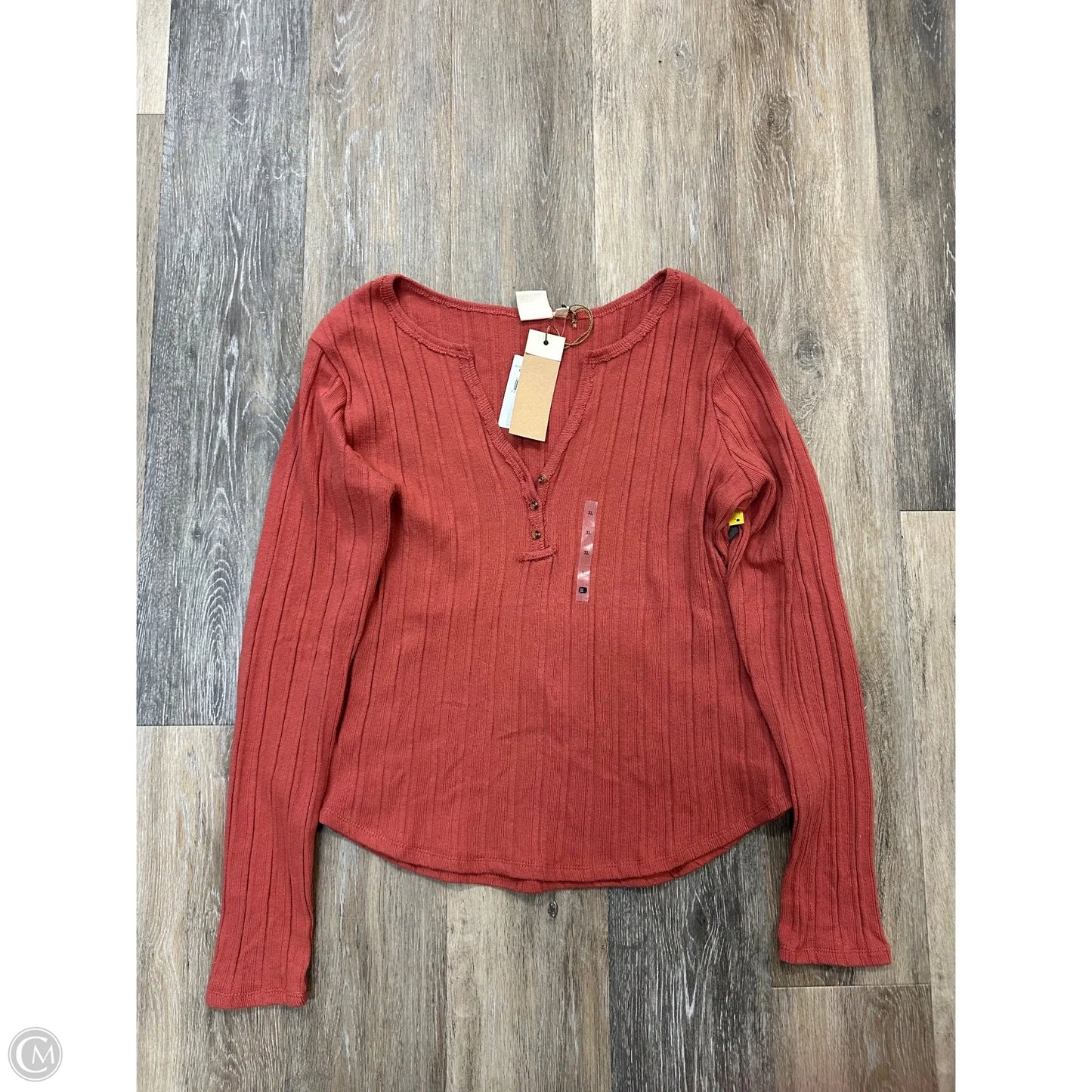 Top Long Sleeve By White Crow In Orange, Size: Xl