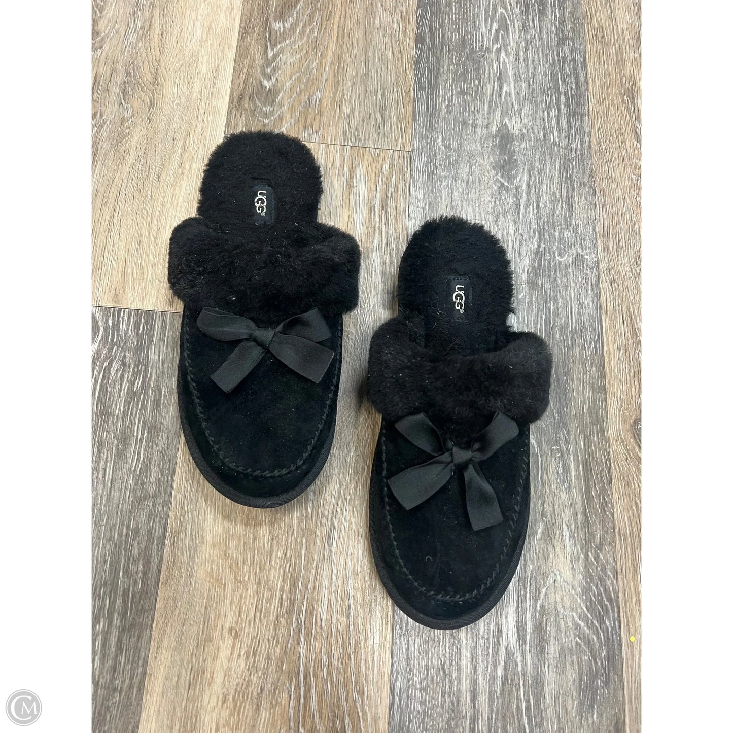 Slippers Designer By Ugg In Black, Size: 8