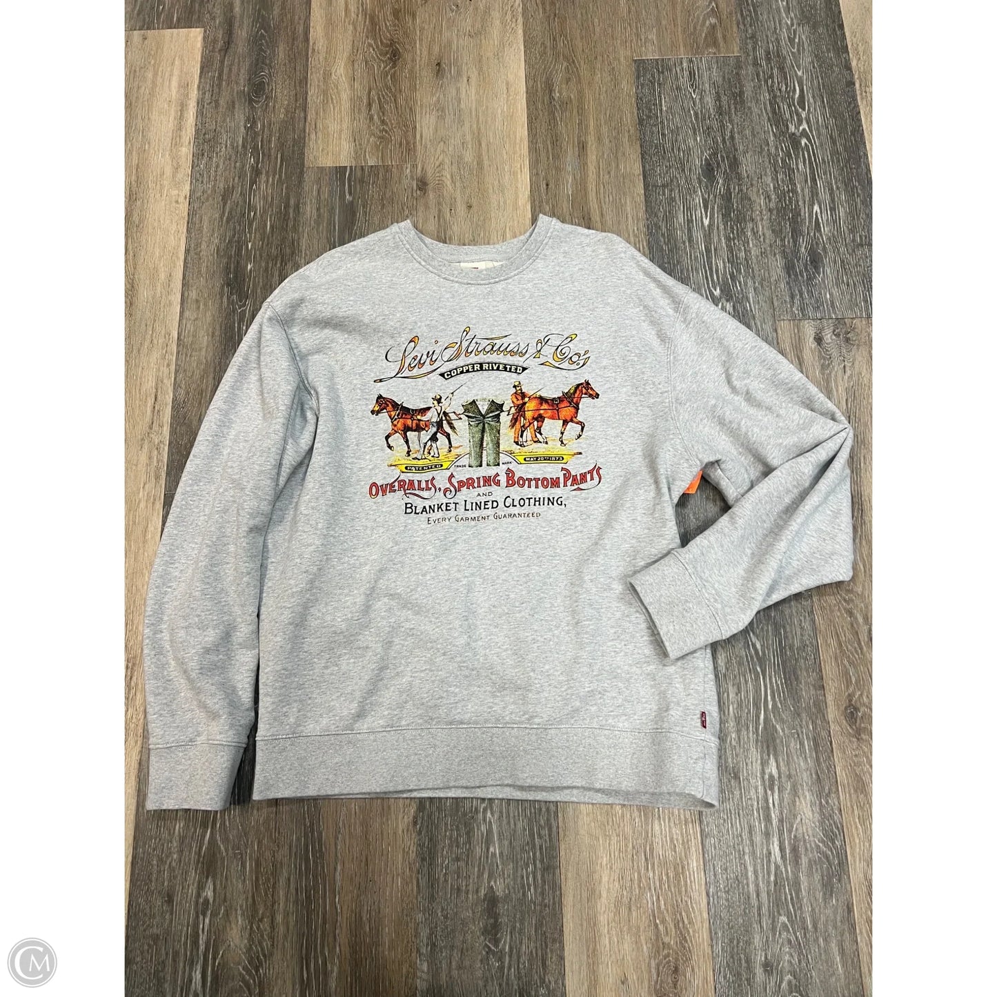 Sweatshirt Crewneck By Levis In Grey, Size: M