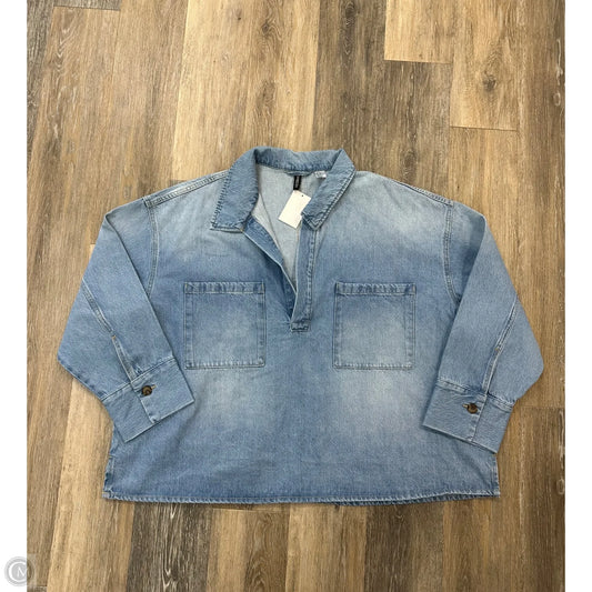 Jacket Denim By Divided In Blue Denim, Size: Xxl