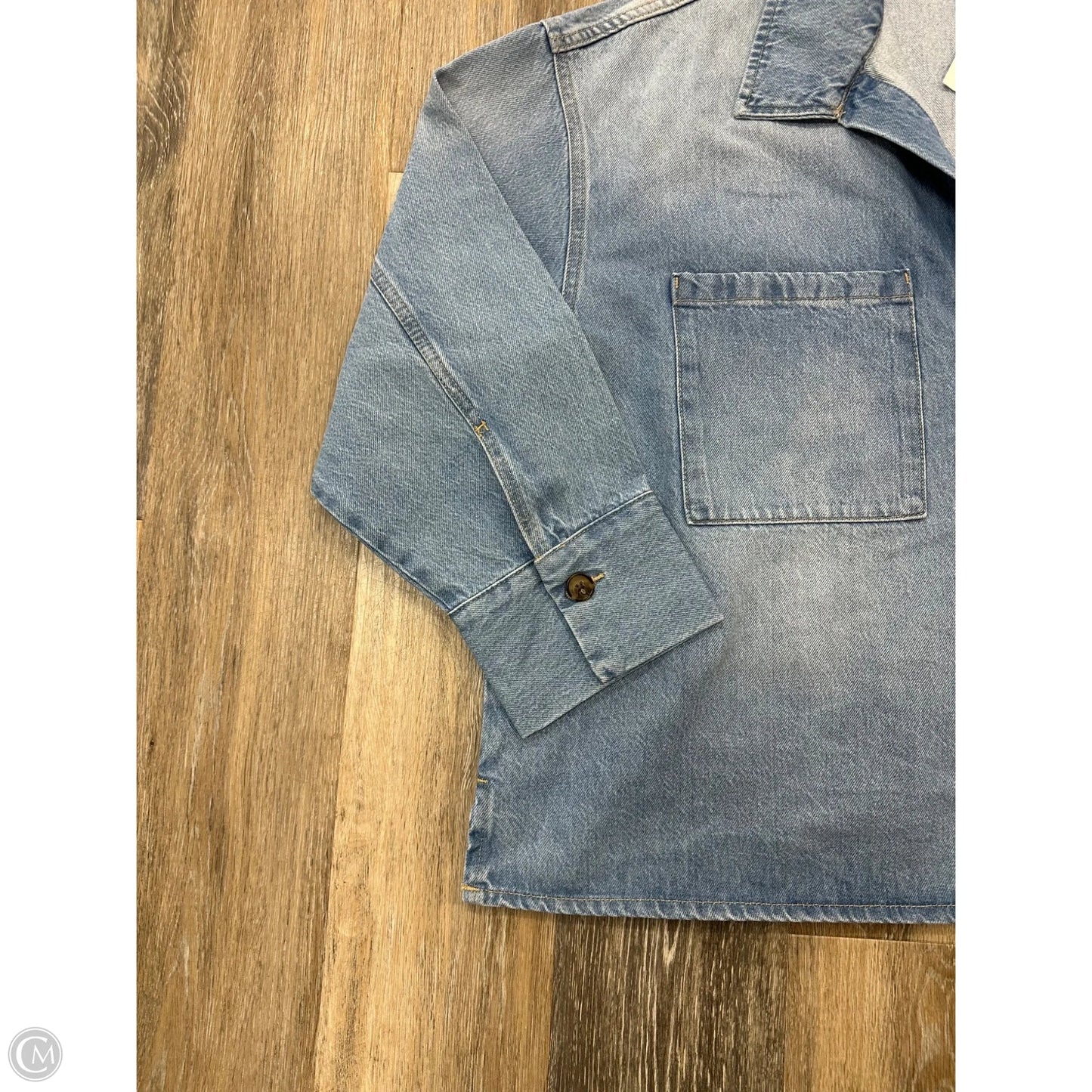 Top LS By Divided In Blue Denim, Size: Xxl