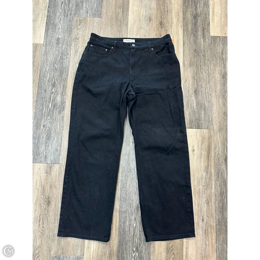 Jeans Wide Leg By Abercrombie And Fitch In Black Denim, Size: 14 Short
