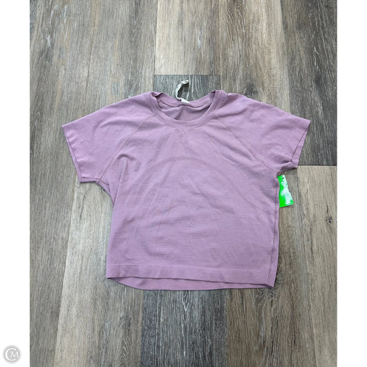 Athletic Top Short Sleeve By Lululemon In Pink, Size: 6