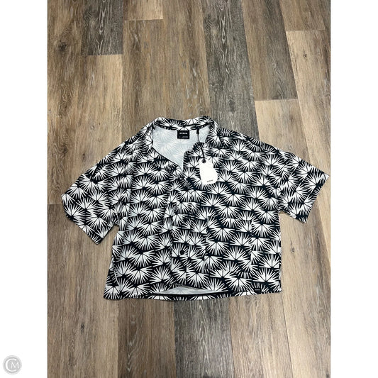 Blouse Short Sleeve By Prana In Black & White, Size: S
