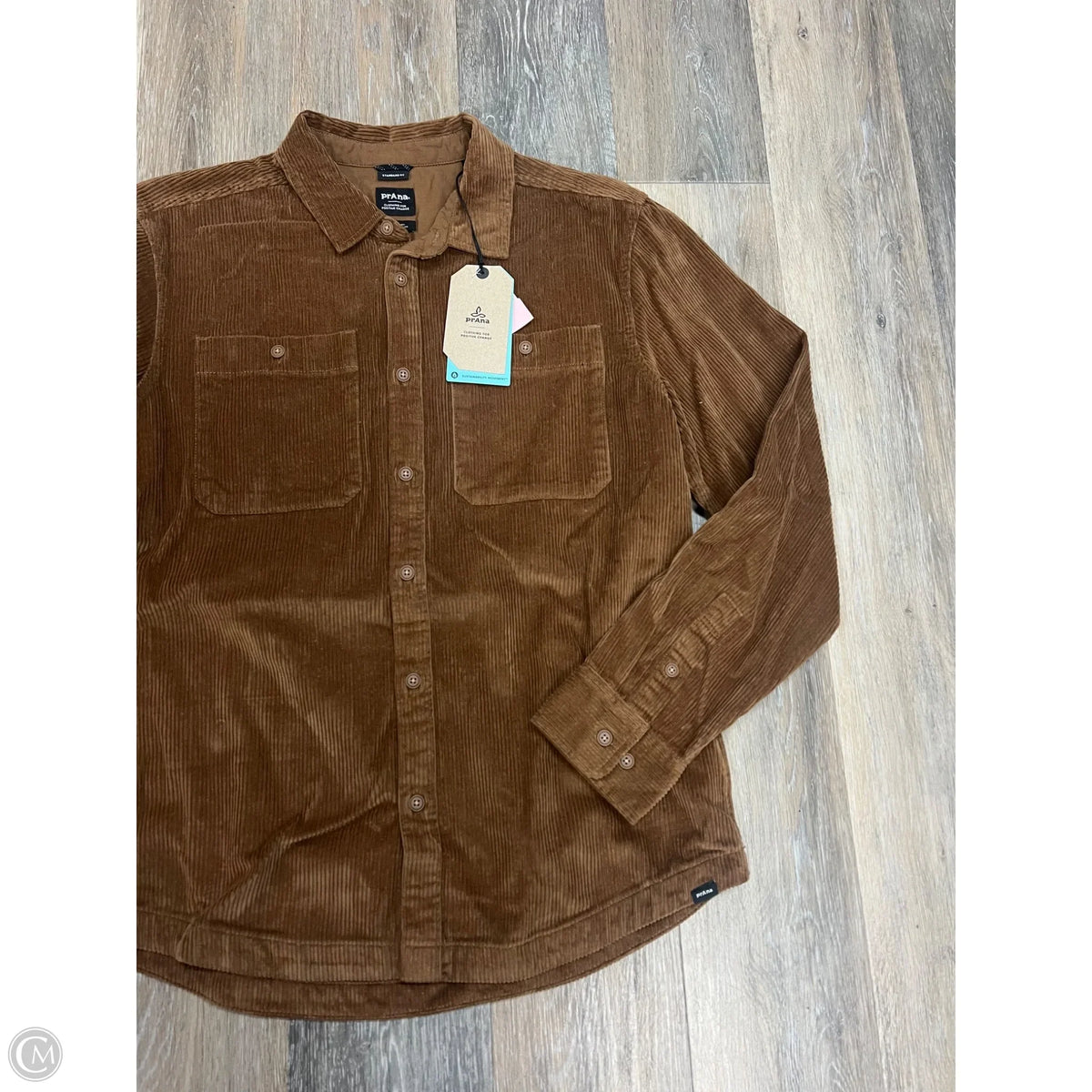 Blouse Long Sleeve By Prana In Brown, Size: M (men’s)
