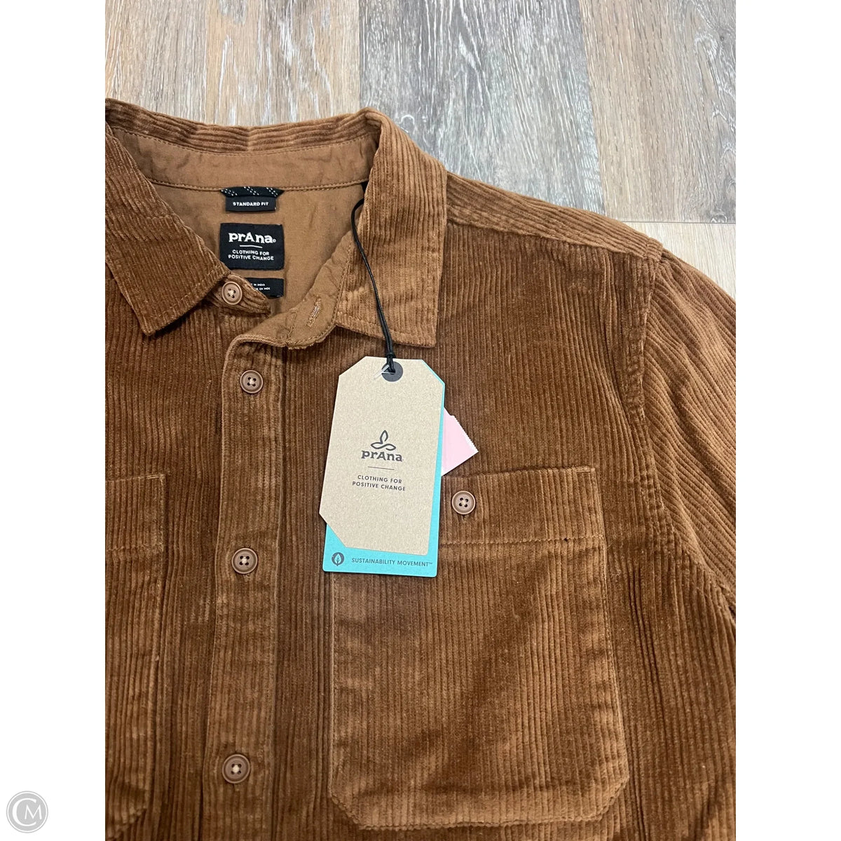 Blouse Long Sleeve By Prana In Brown, Size: M (men’s)