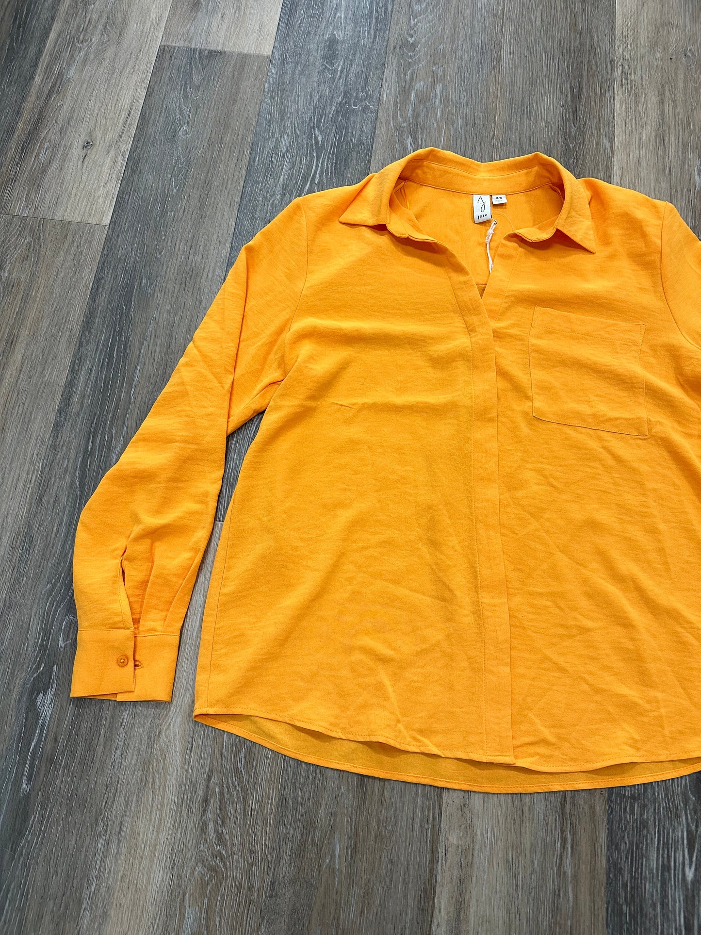 Orange Blouse Long Sleeve Joie, Size M