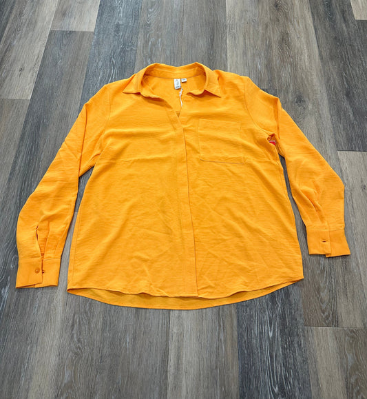 Orange Blouse Long Sleeve Joie, Size M