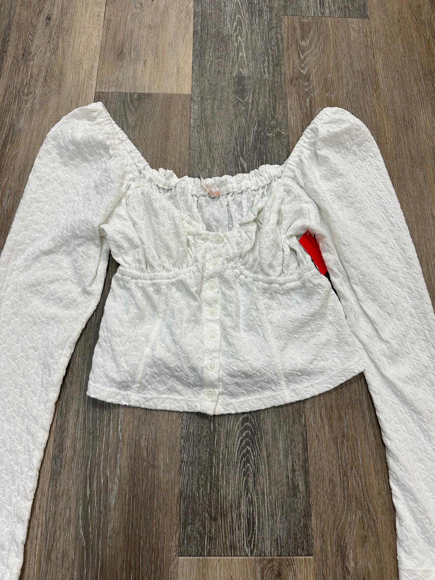 White Blouse Long Sleeve Free People, Size M