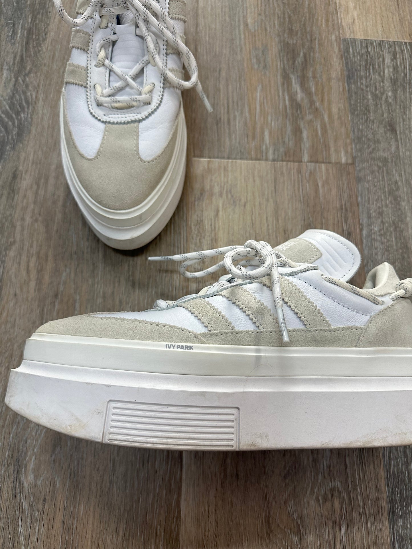 White Shoes Sneakers Platform Adidas, Size 8