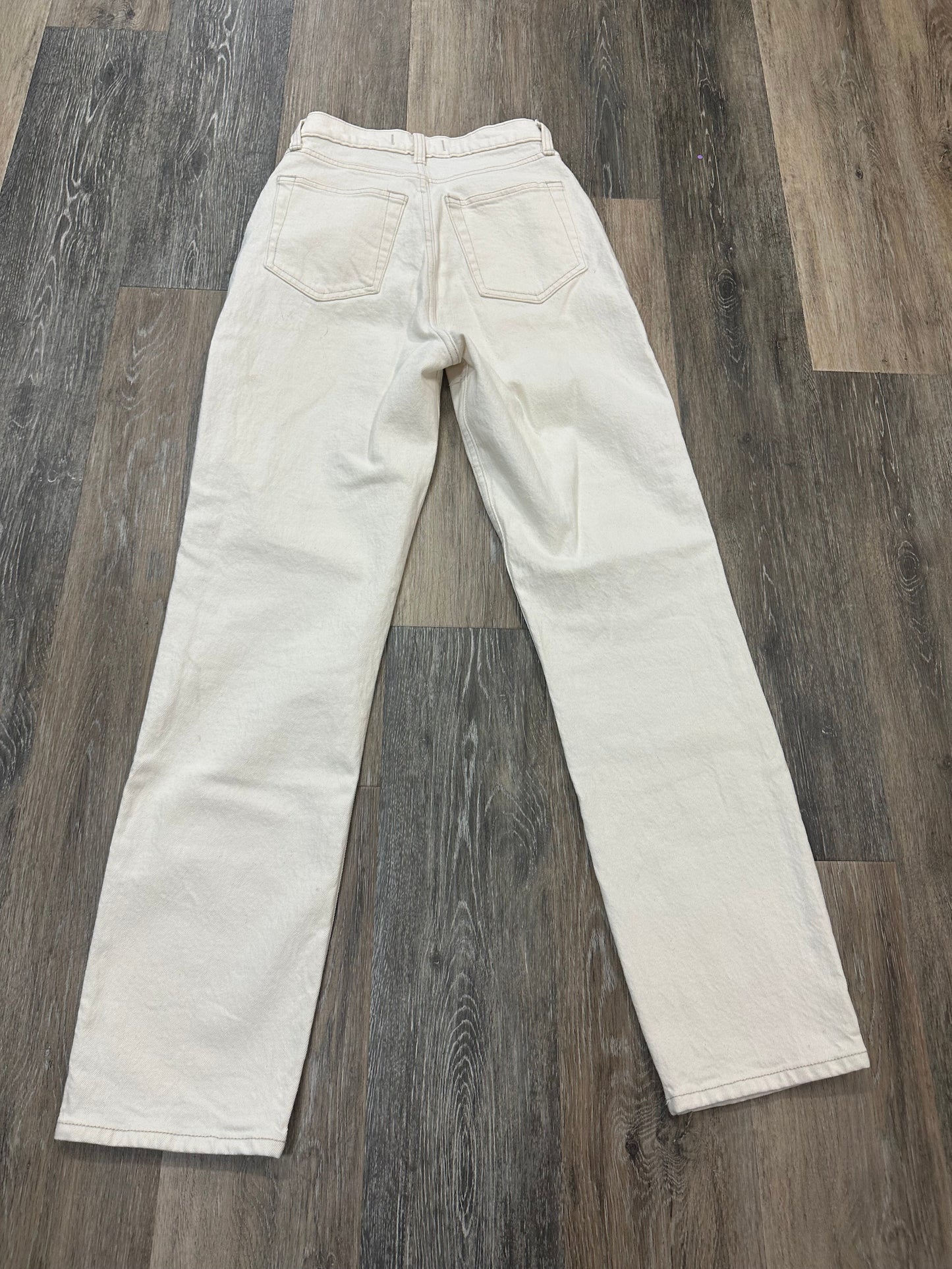 Cream Jeans Straight Abercrombie And Fitch, Size 00