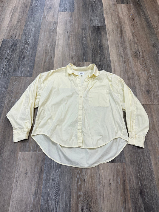 Yellow Blouse Long Sleeve Pistola, Size M