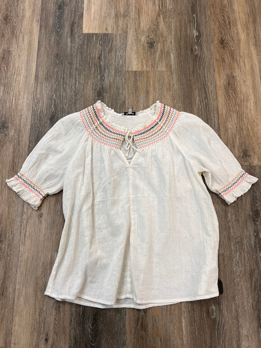 Blouse Short Sleeve By Madewell In White, Size: S