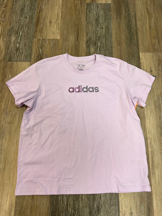 Athletic Top Short Sleeve By Adidas In Purple, Size: 2x